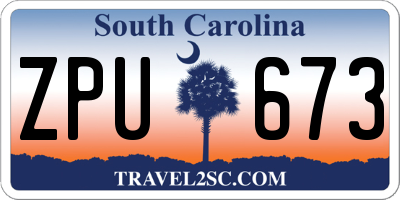 SC license plate ZPU673