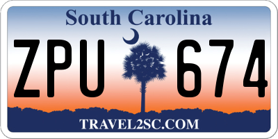 SC license plate ZPU674