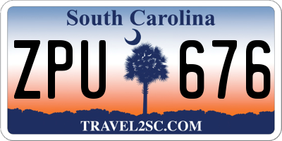 SC license plate ZPU676