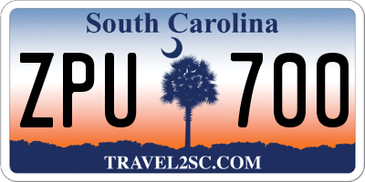 SC license plate ZPU700