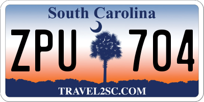 SC license plate ZPU704