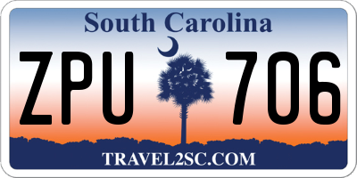 SC license plate ZPU706