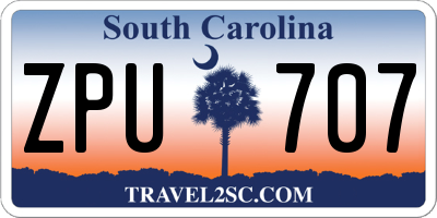 SC license plate ZPU707