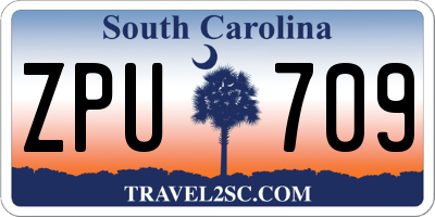 SC license plate ZPU709