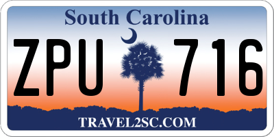 SC license plate ZPU716