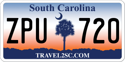 SC license plate ZPU720