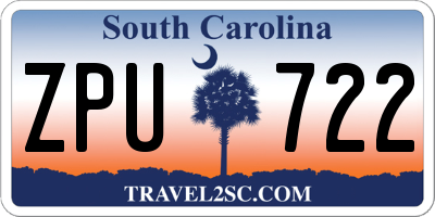 SC license plate ZPU722