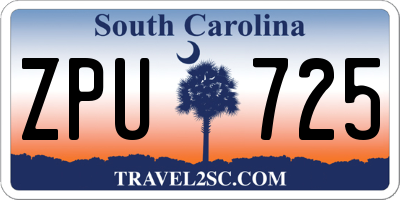 SC license plate ZPU725