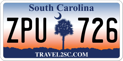 SC license plate ZPU726