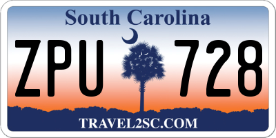 SC license plate ZPU728