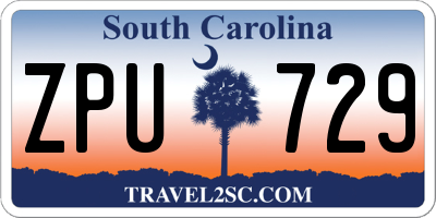 SC license plate ZPU729