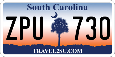 SC license plate ZPU730