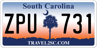 SC license plate ZPU731