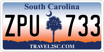 SC license plate ZPU733