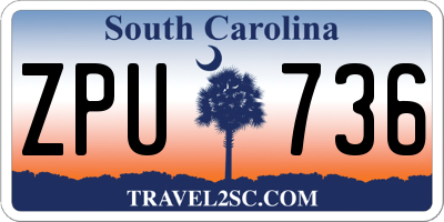 SC license plate ZPU736