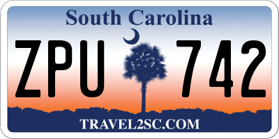 SC license plate ZPU742