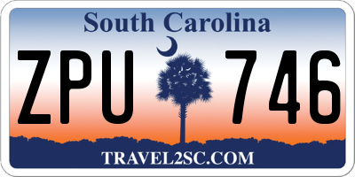 SC license plate ZPU746