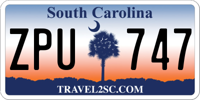 SC license plate ZPU747