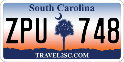 SC license plate ZPU748