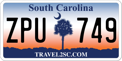 SC license plate ZPU749