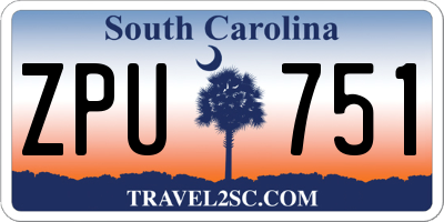 SC license plate ZPU751