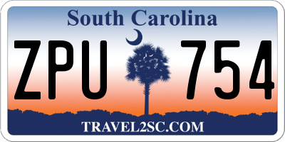 SC license plate ZPU754