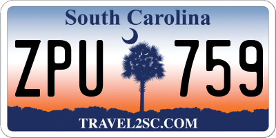 SC license plate ZPU759