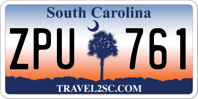 SC license plate ZPU761