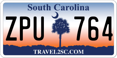 SC license plate ZPU764
