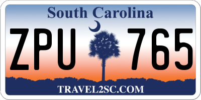 SC license plate ZPU765