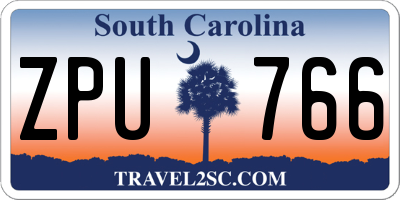SC license plate ZPU766