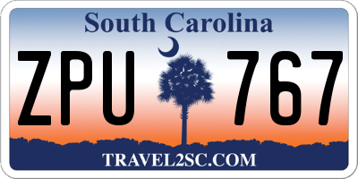 SC license plate ZPU767