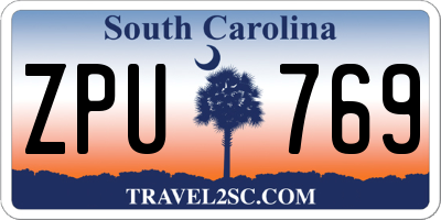 SC license plate ZPU769