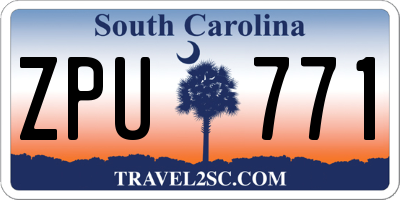 SC license plate ZPU771