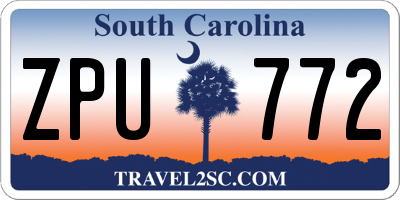 SC license plate ZPU772