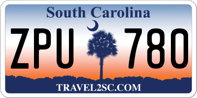 SC license plate ZPU780