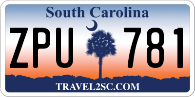 SC license plate ZPU781