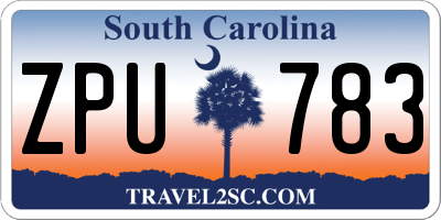 SC license plate ZPU783