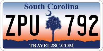 SC license plate ZPU792