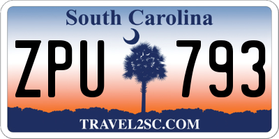 SC license plate ZPU793