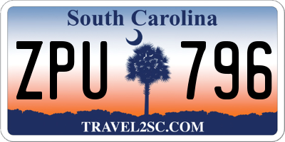 SC license plate ZPU796