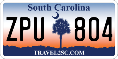 SC license plate ZPU804