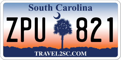 SC license plate ZPU821