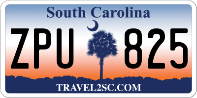 SC license plate ZPU825