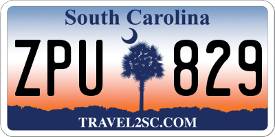 SC license plate ZPU829