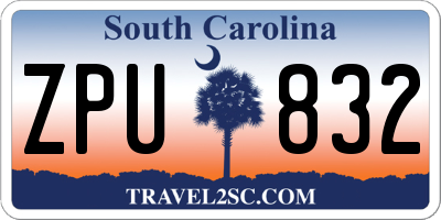 SC license plate ZPU832