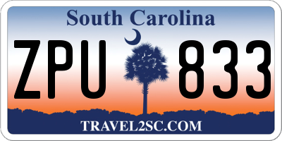 SC license plate ZPU833