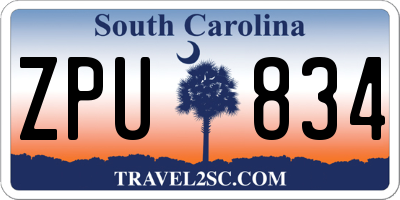 SC license plate ZPU834