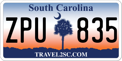 SC license plate ZPU835