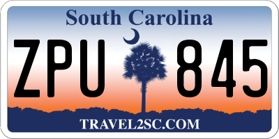 SC license plate ZPU845